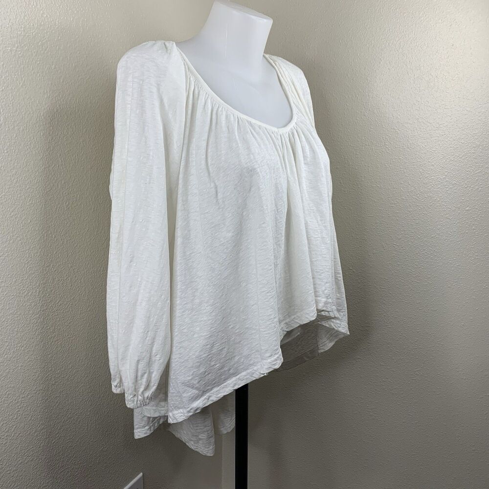 Free People FP Beach Hi Low White Blouse Sz S Oversized